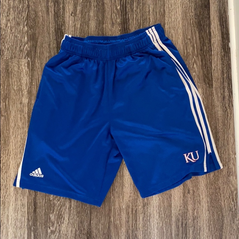 KU basketball shorts. Adidas. Size M
